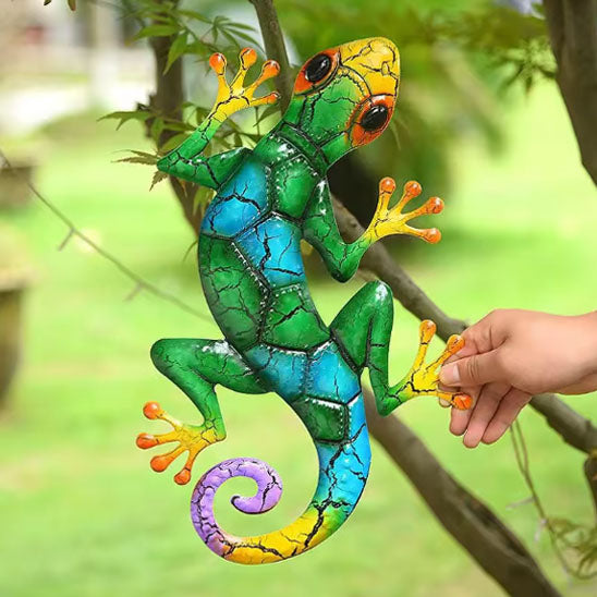 decoration de jardin lezard branche
