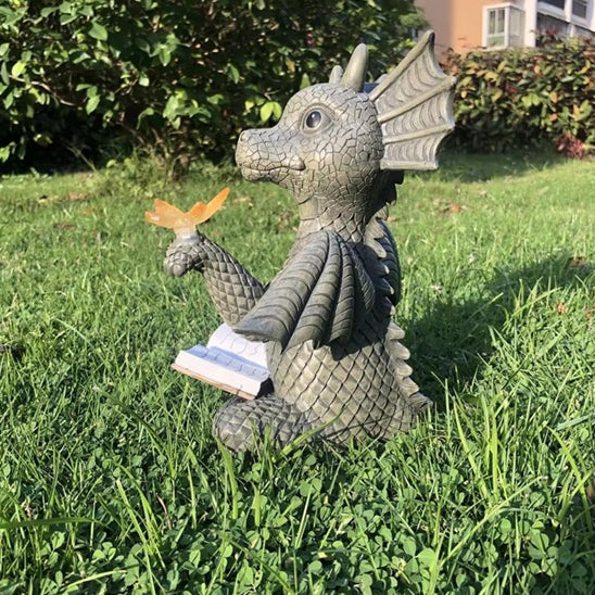 sculpture jardin dragon papillon
