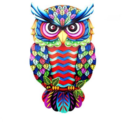 decoration de jardin hibou bleu