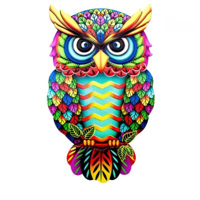 decoration de jardin hibou jaune