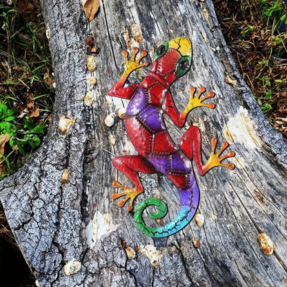 decoration de jardin lezard bois