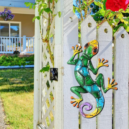 decoration de jardin lezard cloture