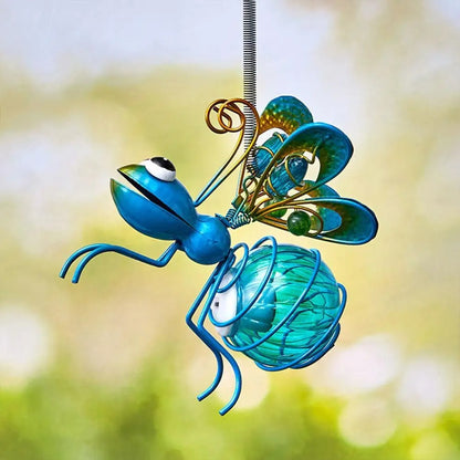 decoration jardin abeille bleu