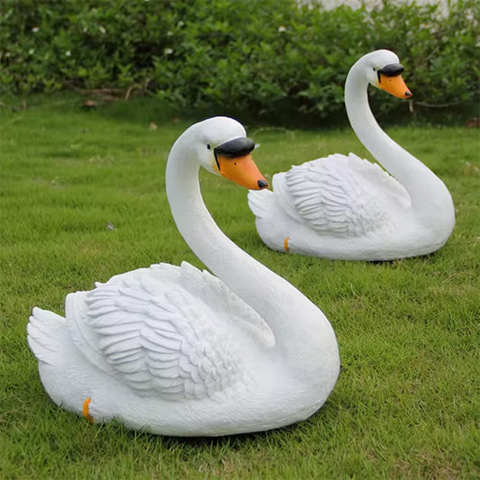 decoration jardin cygne deux