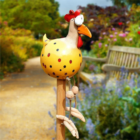 decoration jardin yellow chicken