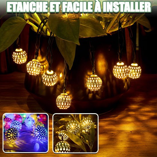 Guirlande Lumineuse Solaire - Boules Lumineuses - Jardin Frais