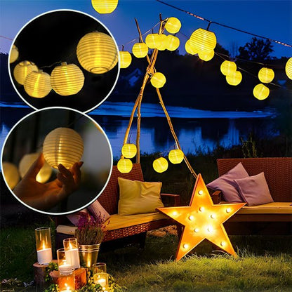 Guirlande Lumineuse Solaire Extérieur - Boules Jaunes - Jardin Frais