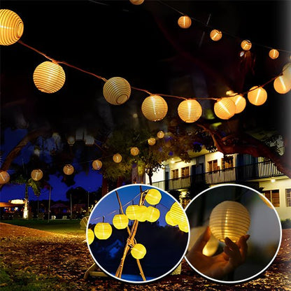 Guirlande Lumineuse Solaire Extérieur - Boules Jaunes - Jardin Frais