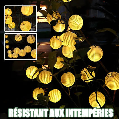 Guirlande Lumineuse Solaire Extérieur - Boules Jaunes - Jardin Frais