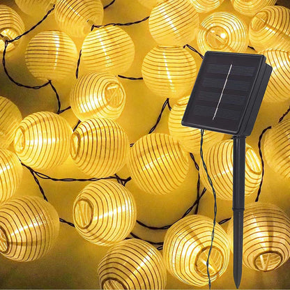 Guirlande Lumineuse Solaire Extérieur - Boules Jaunes - Jardin Frais