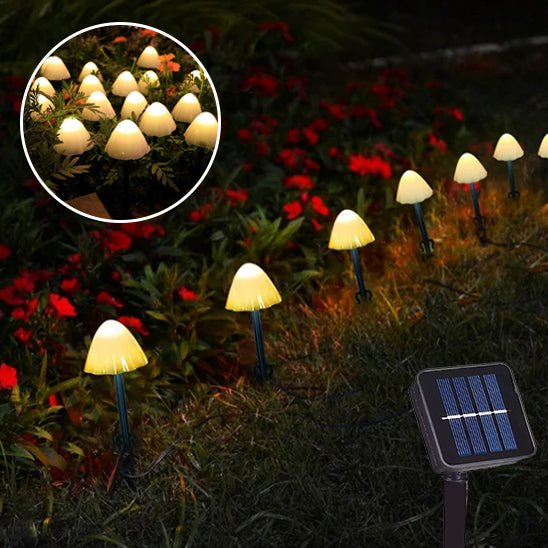 Guirlande Lumineuse Solaire Extérieur - Champignons Lumineux™ - Jardin Frais