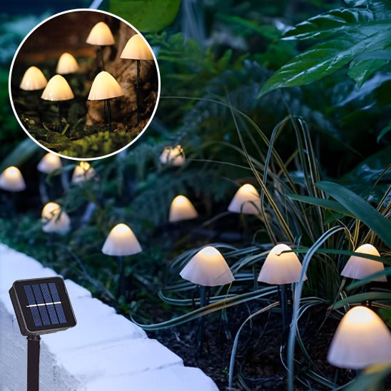 Guirlande Lumineuse Solaire Extérieur - Champignons Lumineux™ - Jardin Frais