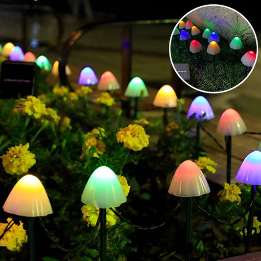 Guirlande Lumineuse Solaire Extérieur - Champignons Lumineux™ - Jardin Frais