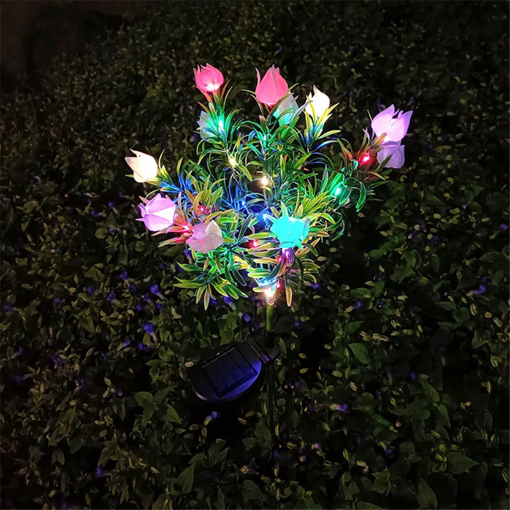 Lampe Solaire pour le Jardin - Fleurs Lumineuses - Jardin Frais