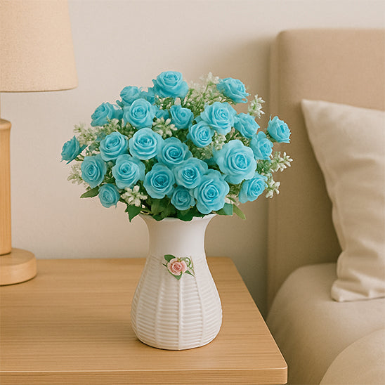 plante artificielle interieur bleu
