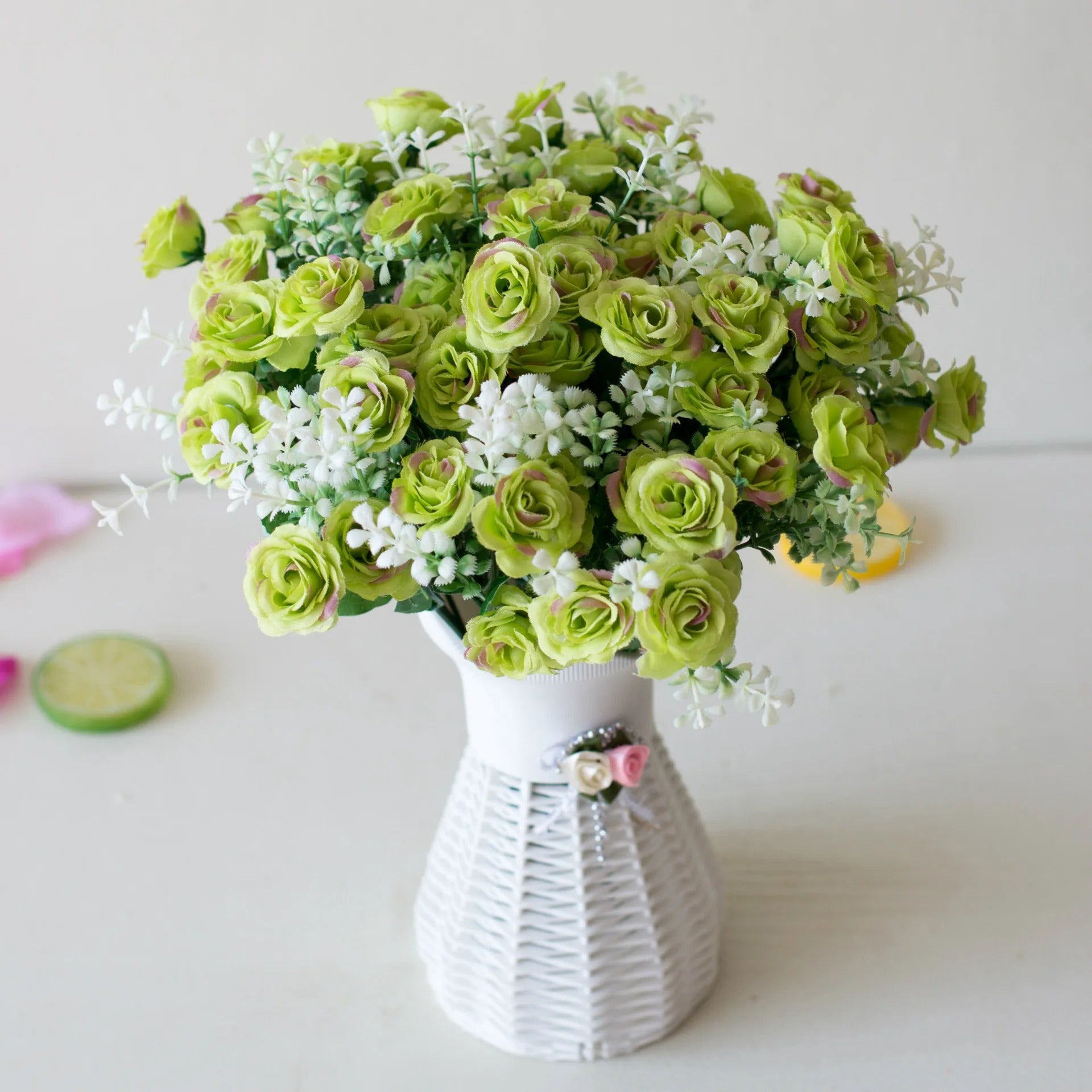 plante artificielle interieur rose vert