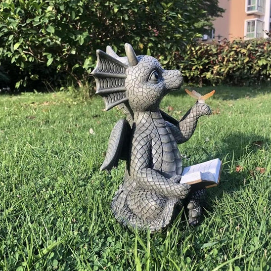 sculpture jardin dragon cote