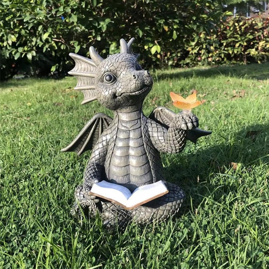sculpture jardin dragon gazon
