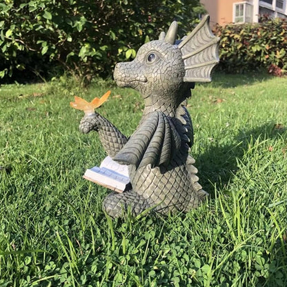 sculpture jardin dragon papillon